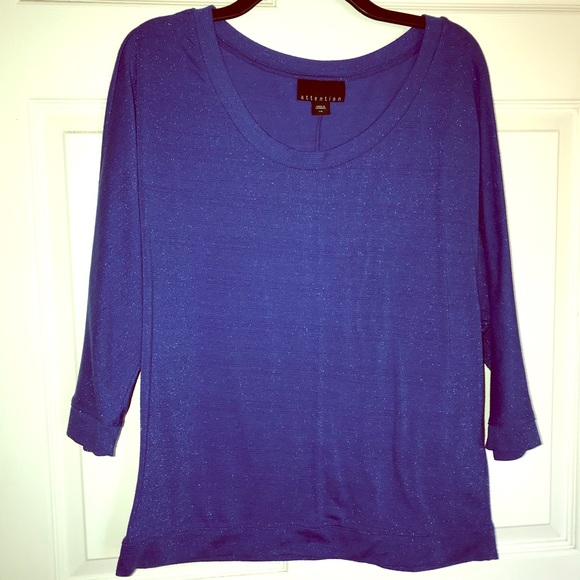 attention Tops - Attention Bright Blue Sparkle Top~ B17